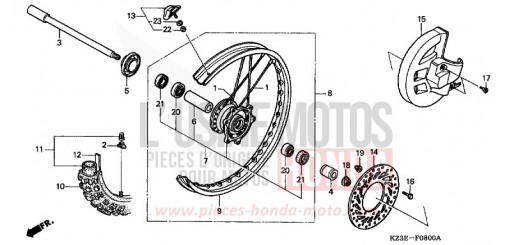 FRONT WHEEL CR250RY de 2000